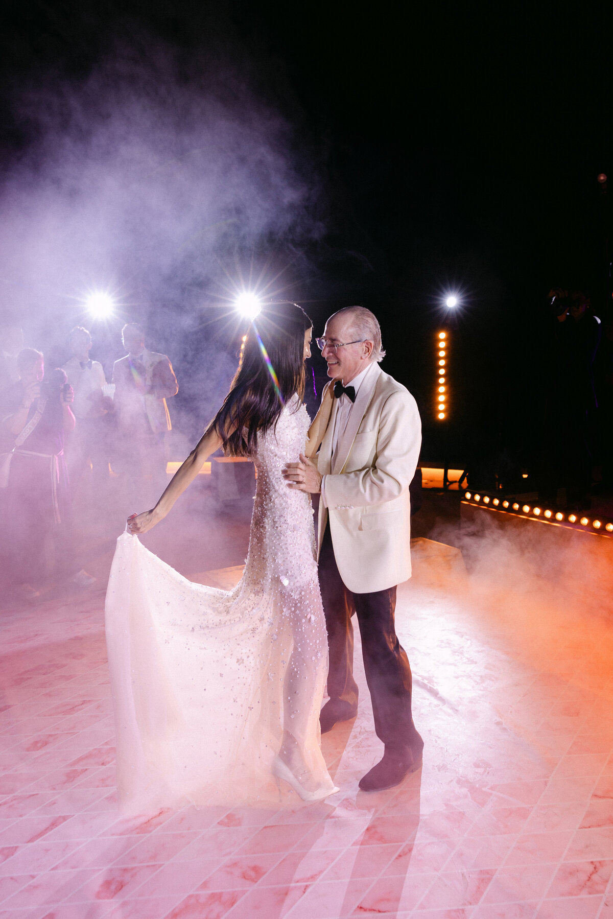 Elegant married Couple dancing at their luxury wedding French Riviera at le Grand Hotel du Cap Ferrat, A Four Seasons Hotel