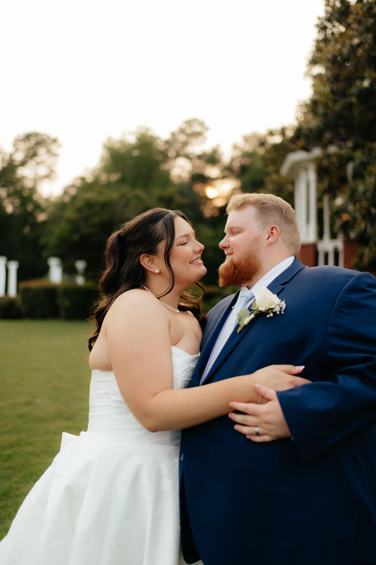 portrait of a bride and groom together during their wedding photos in gadsden photographed by alabama and washington wedding photographer sarah mismash