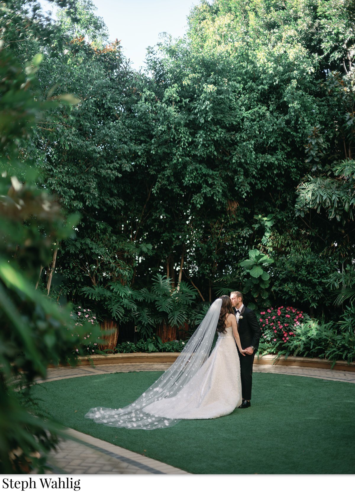 Modern bride and groom at Four Seasons Beverly Hills