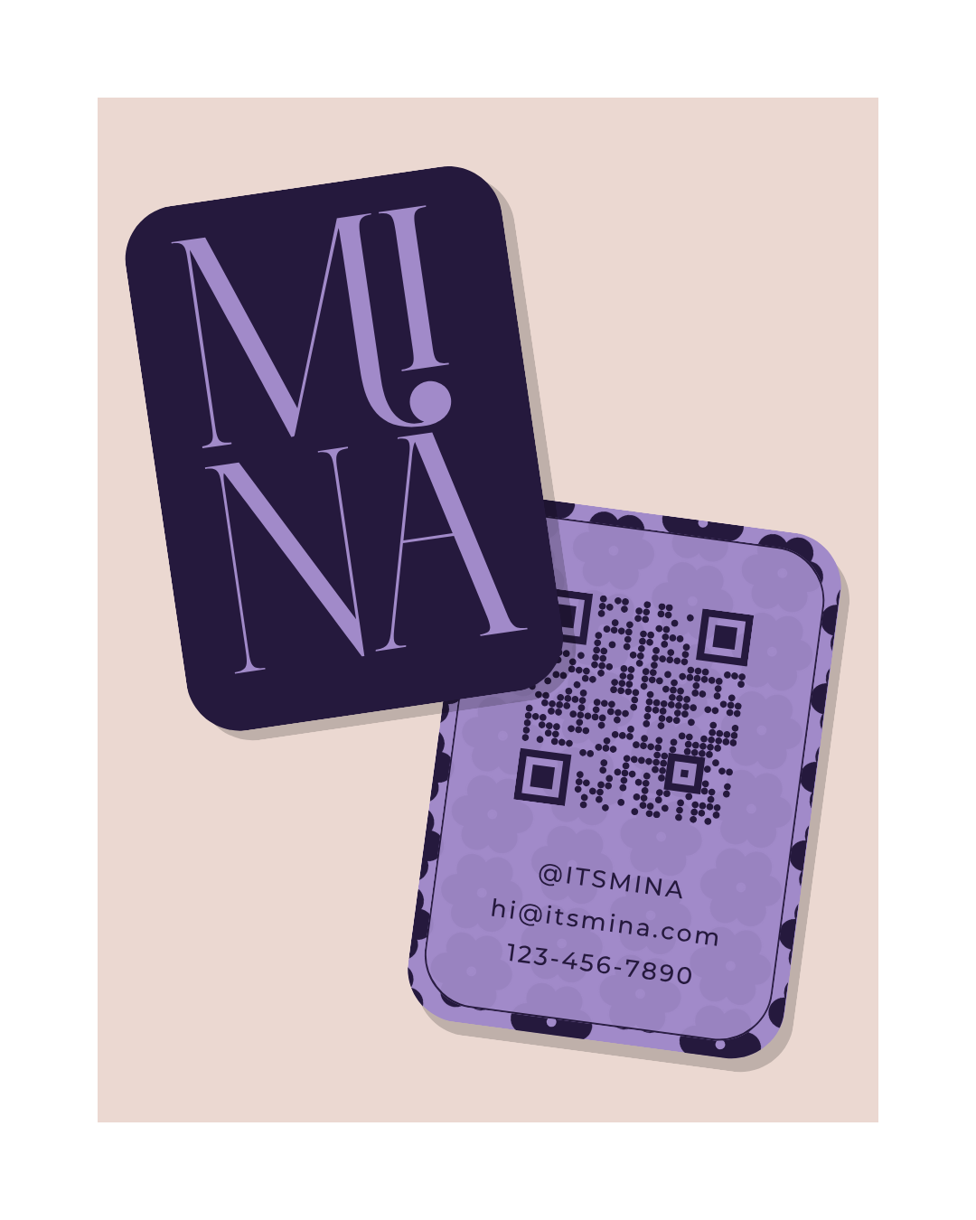2 PURPLE SPIRITUAL BUSINESS CARDS - ERIKA MARAM DESIGN STUDIO