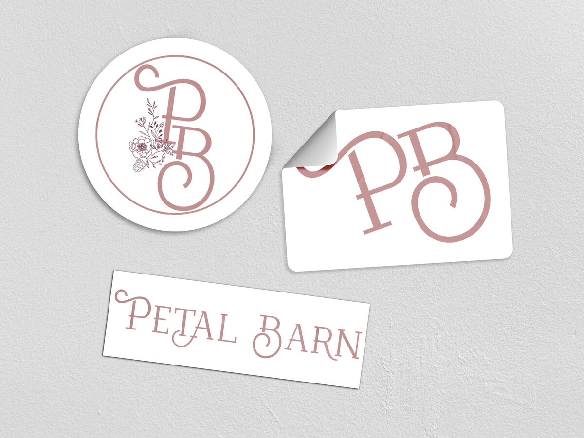Sticker branding mockup wedding florist