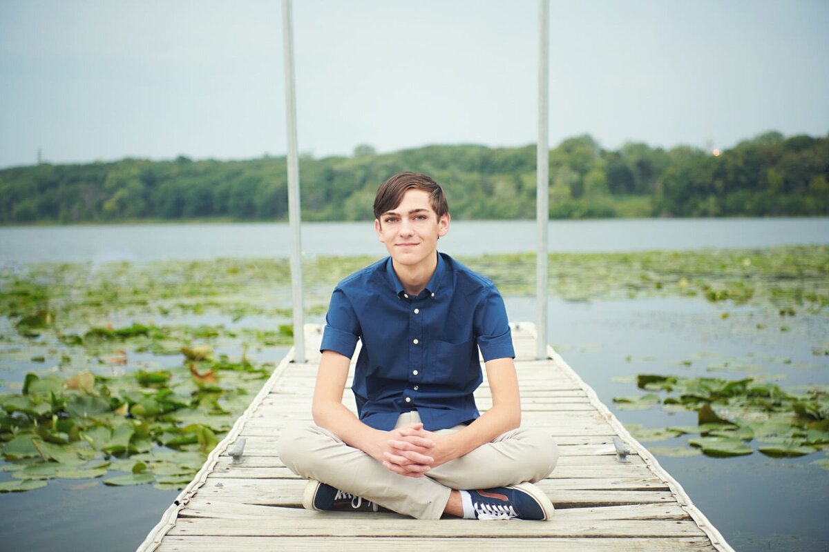 Senior Picture Photographer Captures Relaxed Teen on Lakeside Dock-50