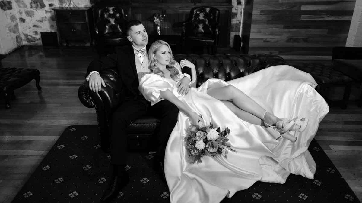 WEDDING COUPLE IN MOUNT LOFTY HOUSE LIBRARY-1
