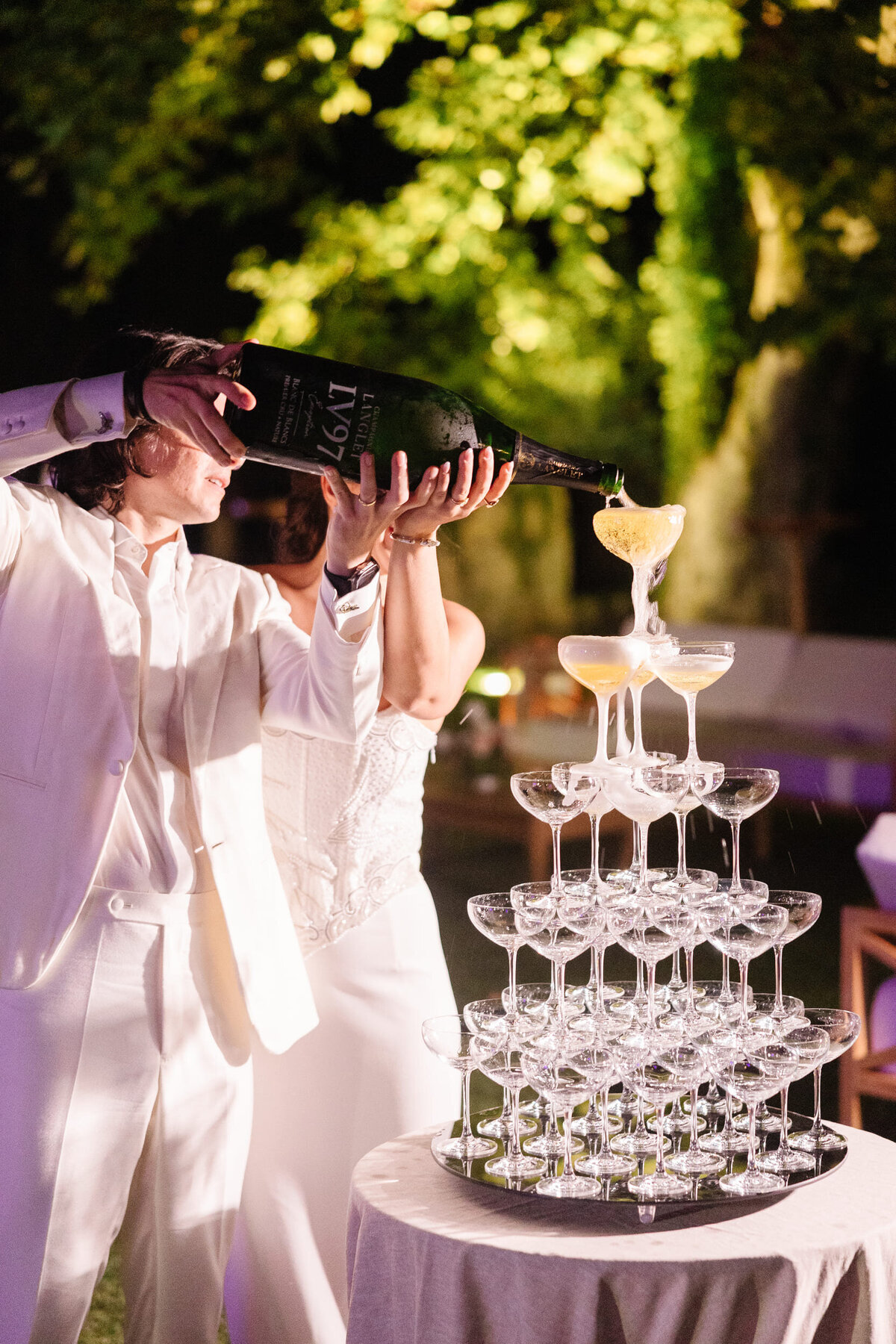 Wedding-in-France-champagne-tower