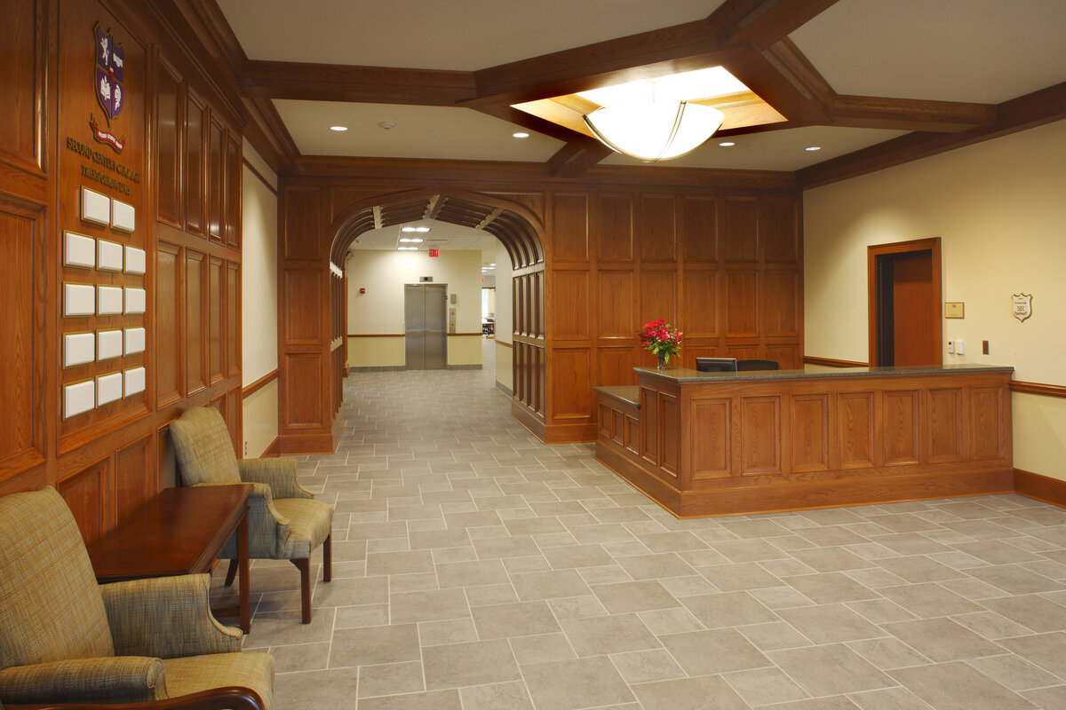 interior of the entry lobby at Darlington Middle School