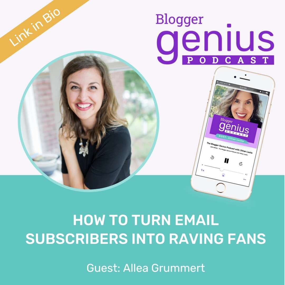 A podcast episode featuring email marketing strategist, Allea Grummert