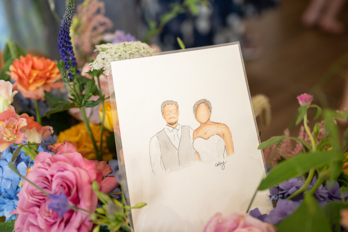 Watercolor Wedding Couple Photo by Johnson photography