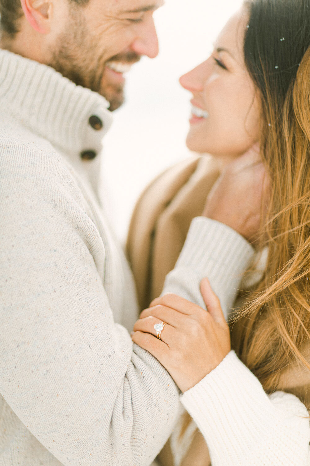 detailed shot of an intimate moment between a married couple