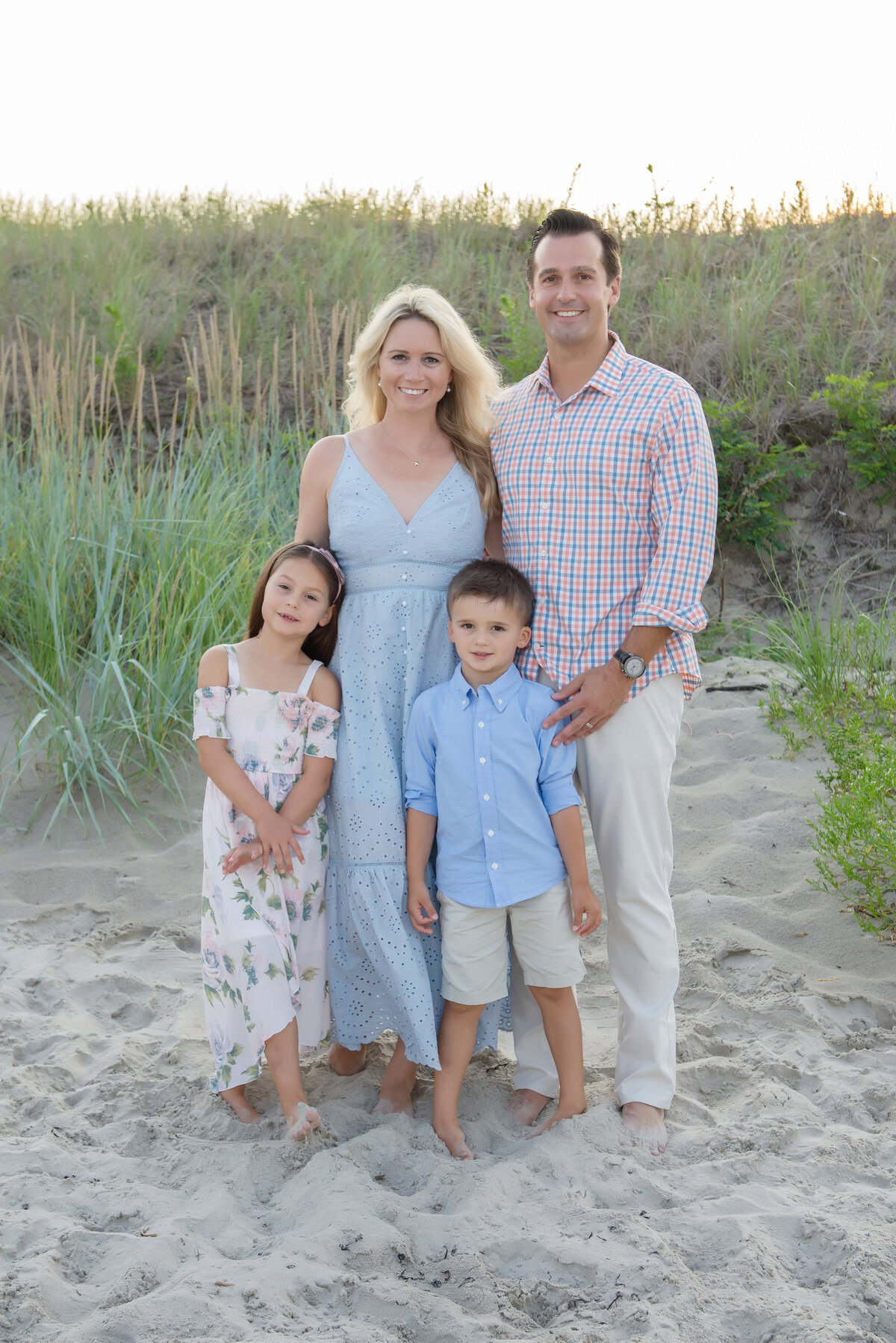 Family portrait in the dunes on Ogunquit Beach Maine