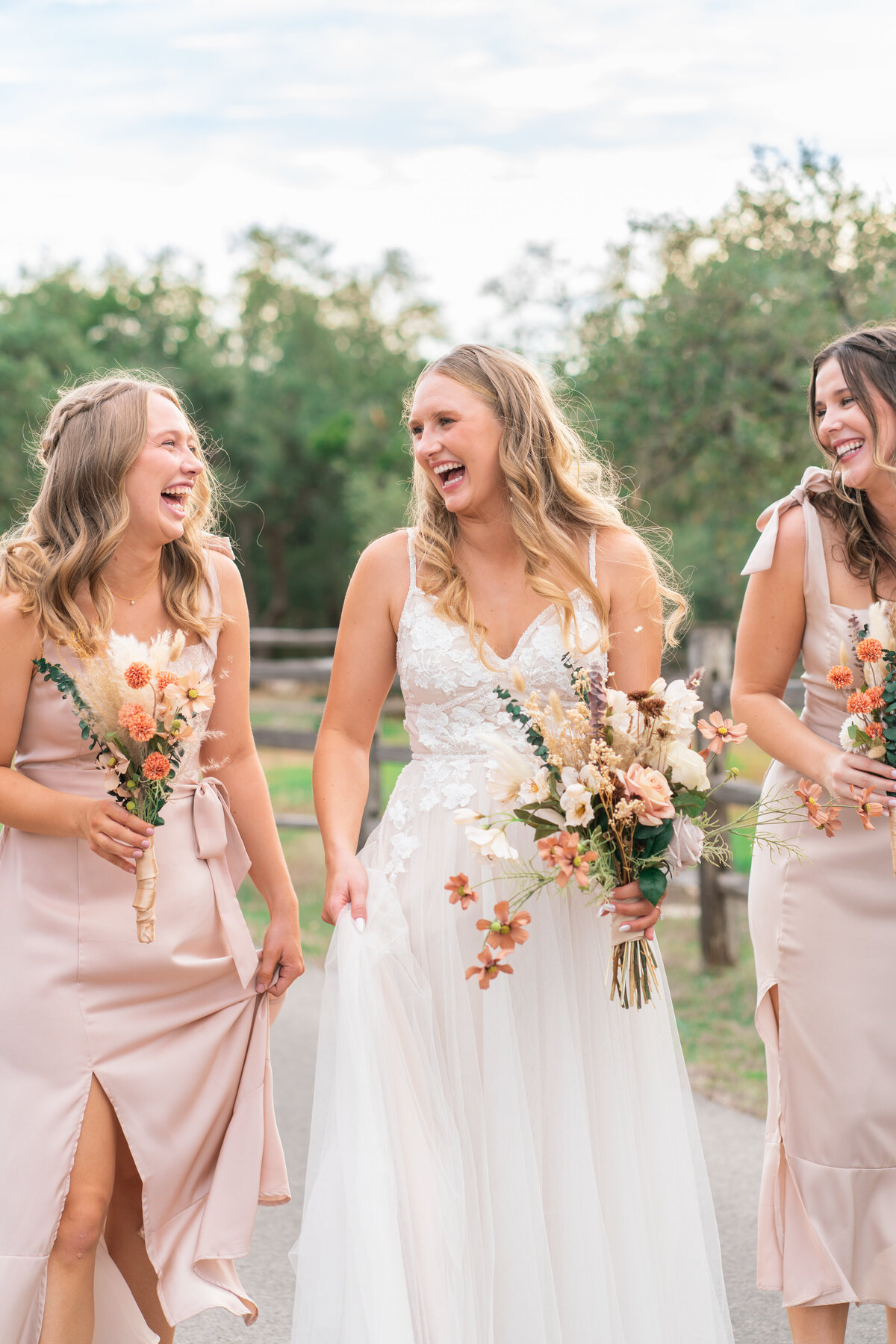 Bride and bridesmaids in South Austin Texas Wedding