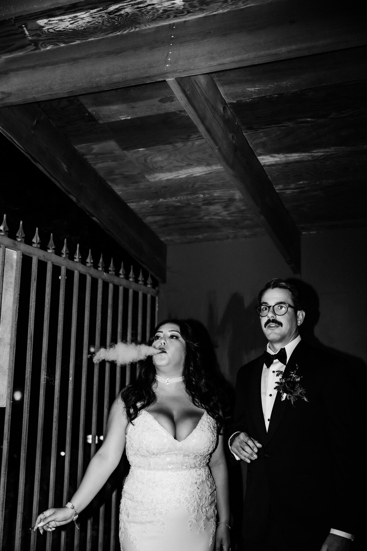 Archer Inspired Photography - Christina and Jake Wedding - Smog Shoppe Los Angeles - Night Flash Couple Photos-30