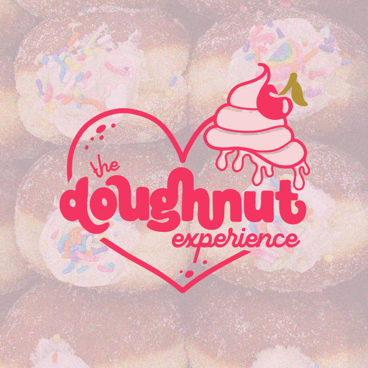 Vibrant cheeky doughnut bakery brand design. Features hand lettering and hand illustrated elements for a unique brand that helps you stand out from the crowd
