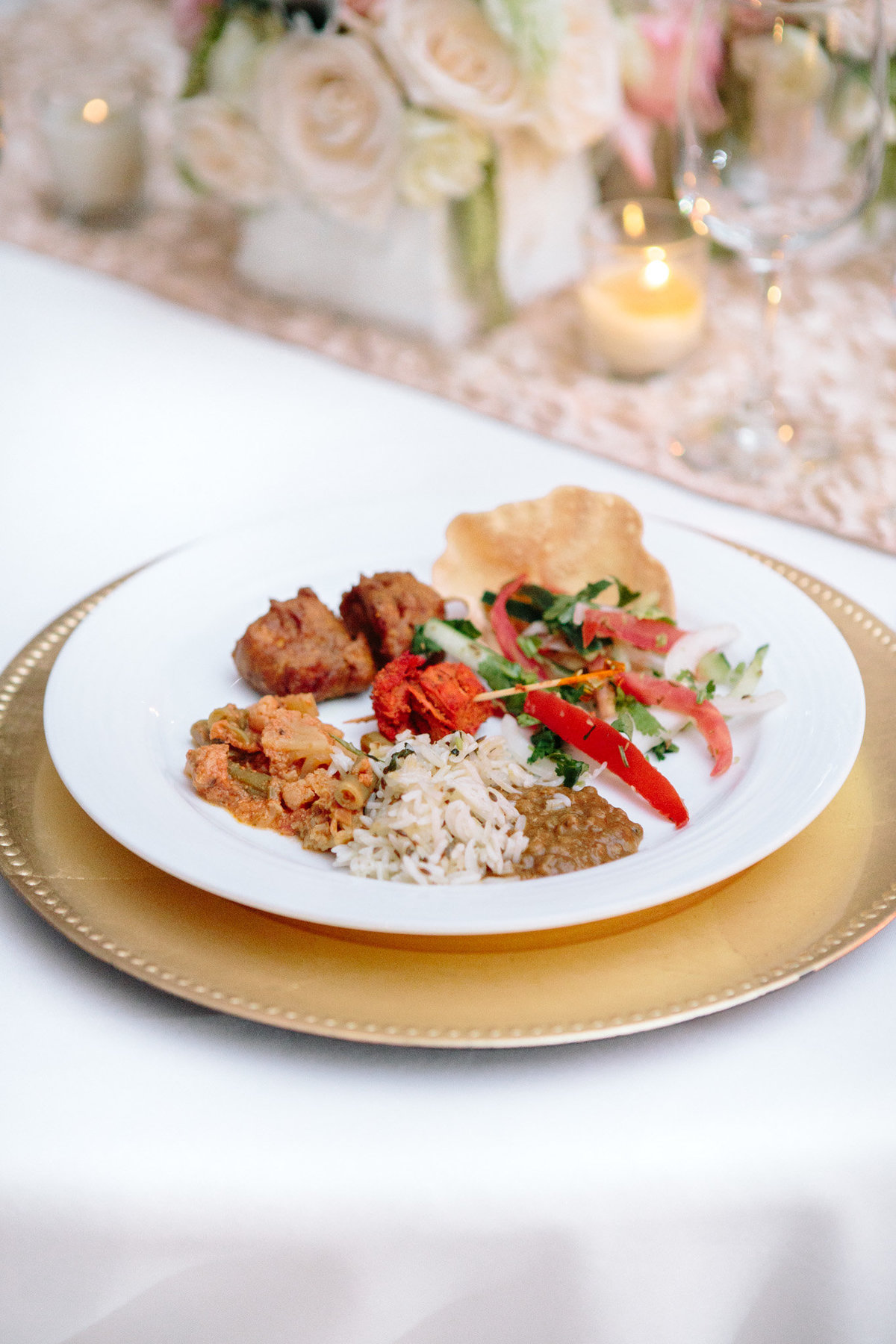 Indian reception cuisine ideas by luxury destination wedding photographer Rebecca Cerasani