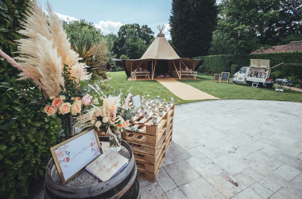 Tipi afternoon tea venue entrance