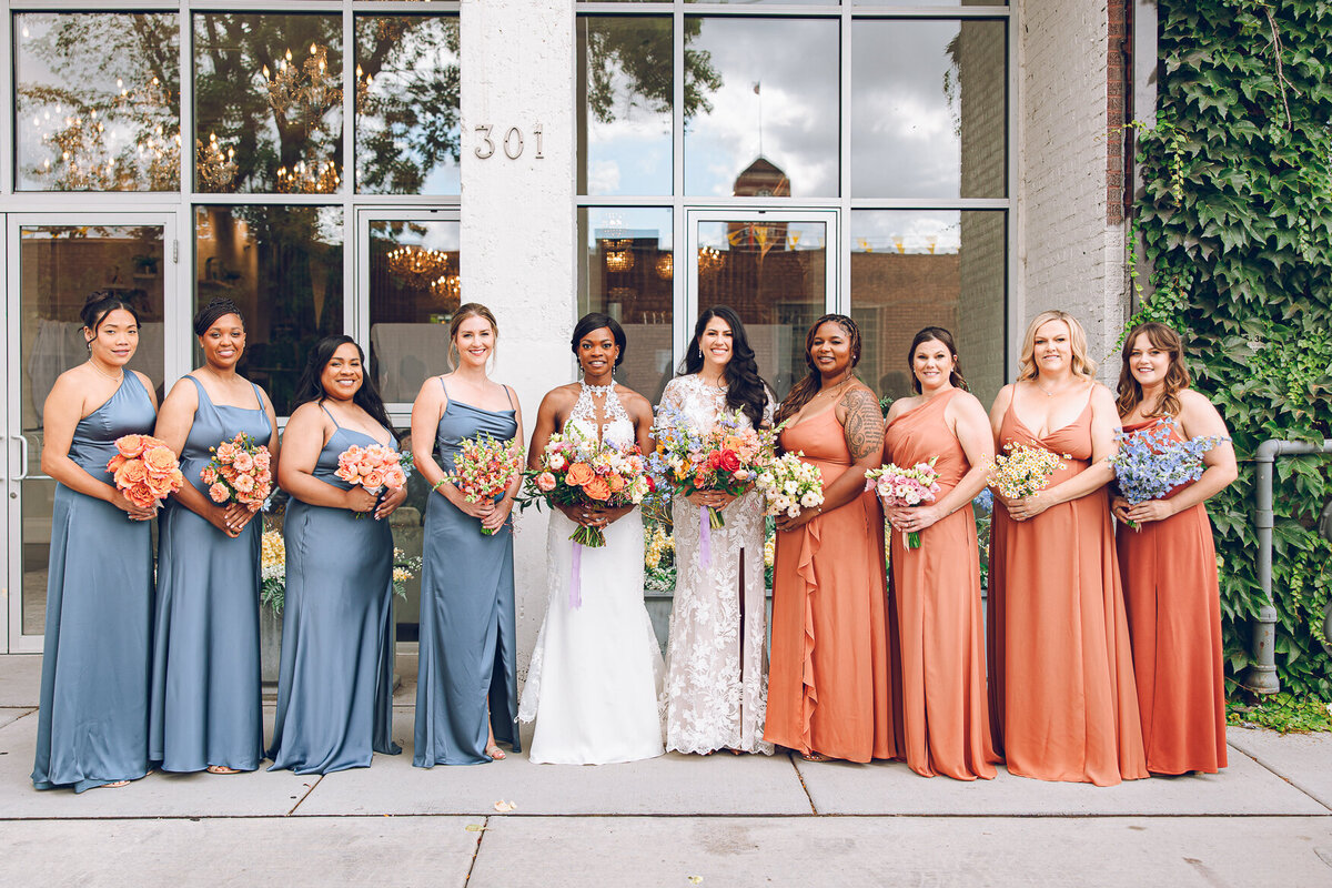 A couple and their wedding party at Room 1520 in Chicago