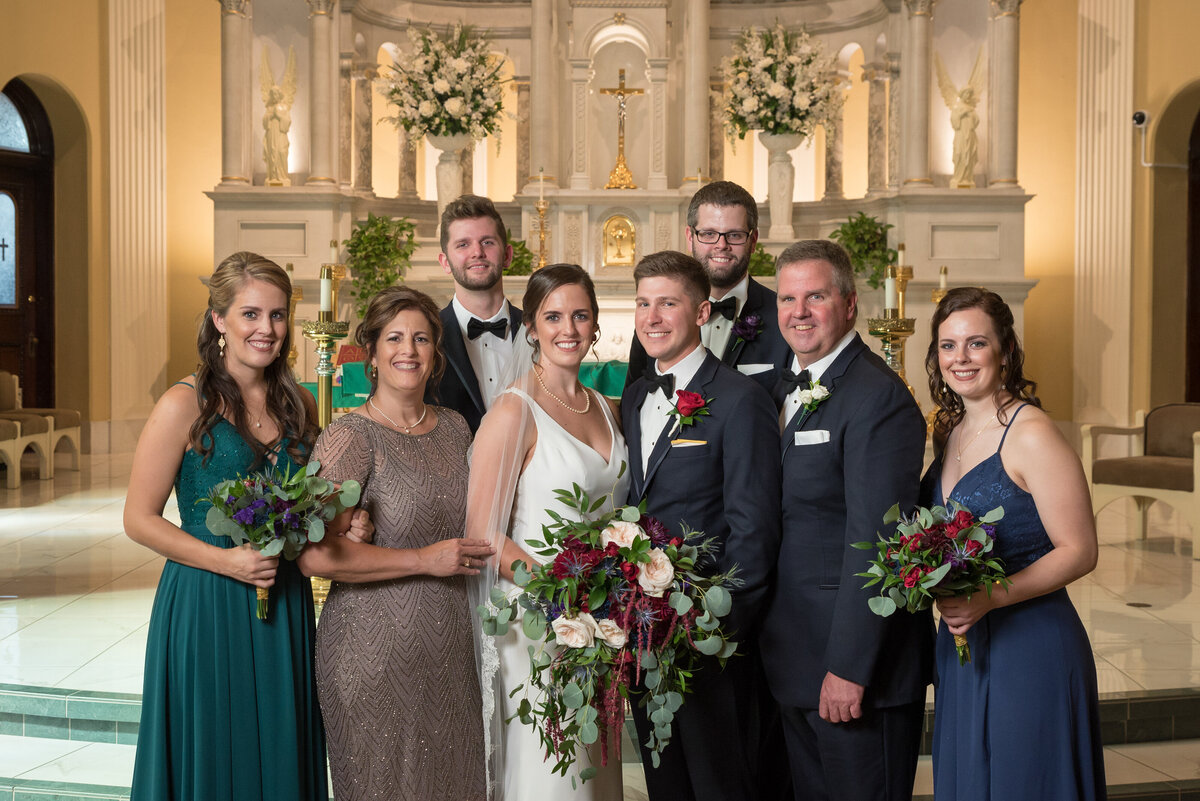 Wedding family formal at Saint Patrick church Erie.