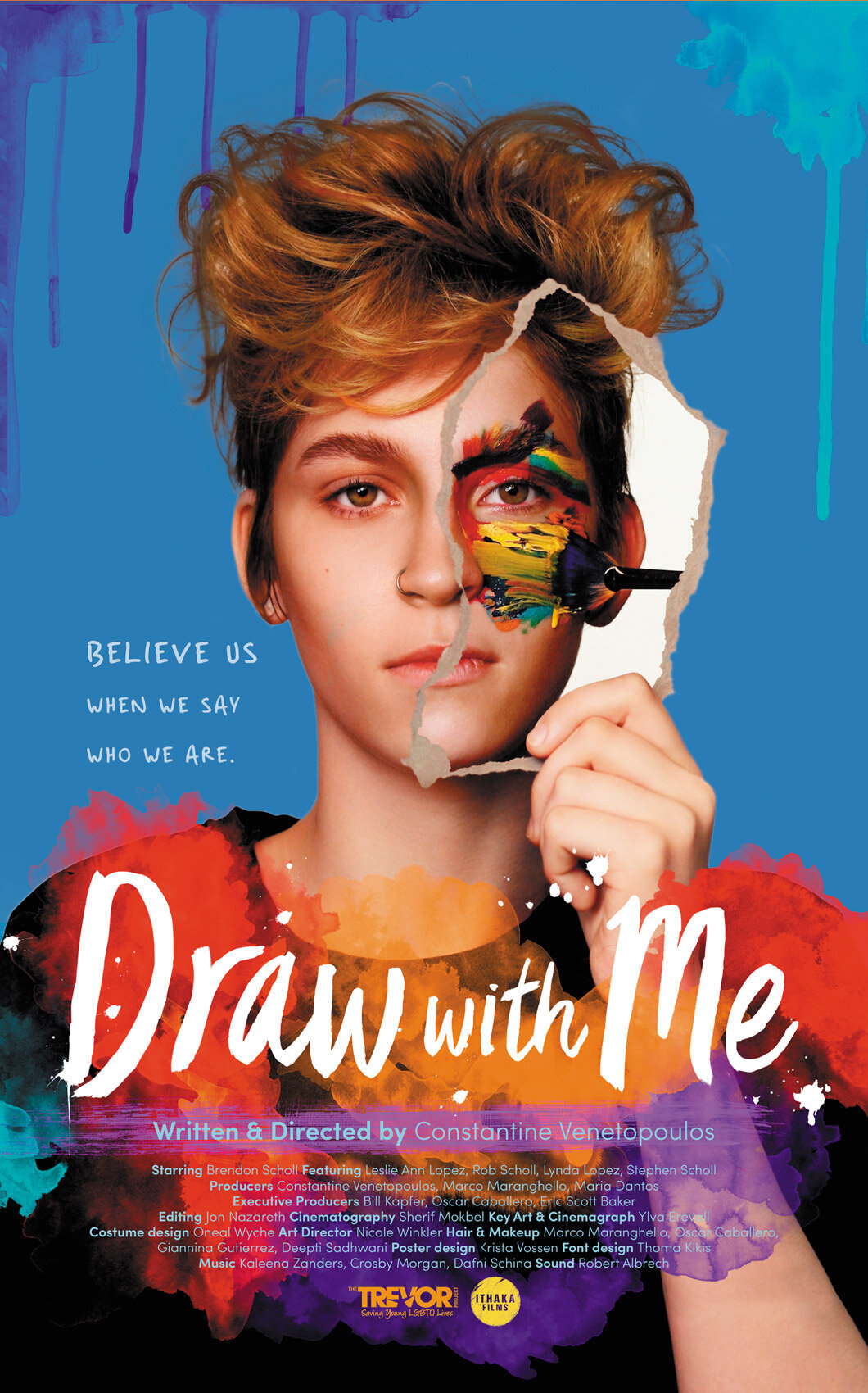 Official poster for 'Draw Me' featuring a striking artistic design with expressive characters.