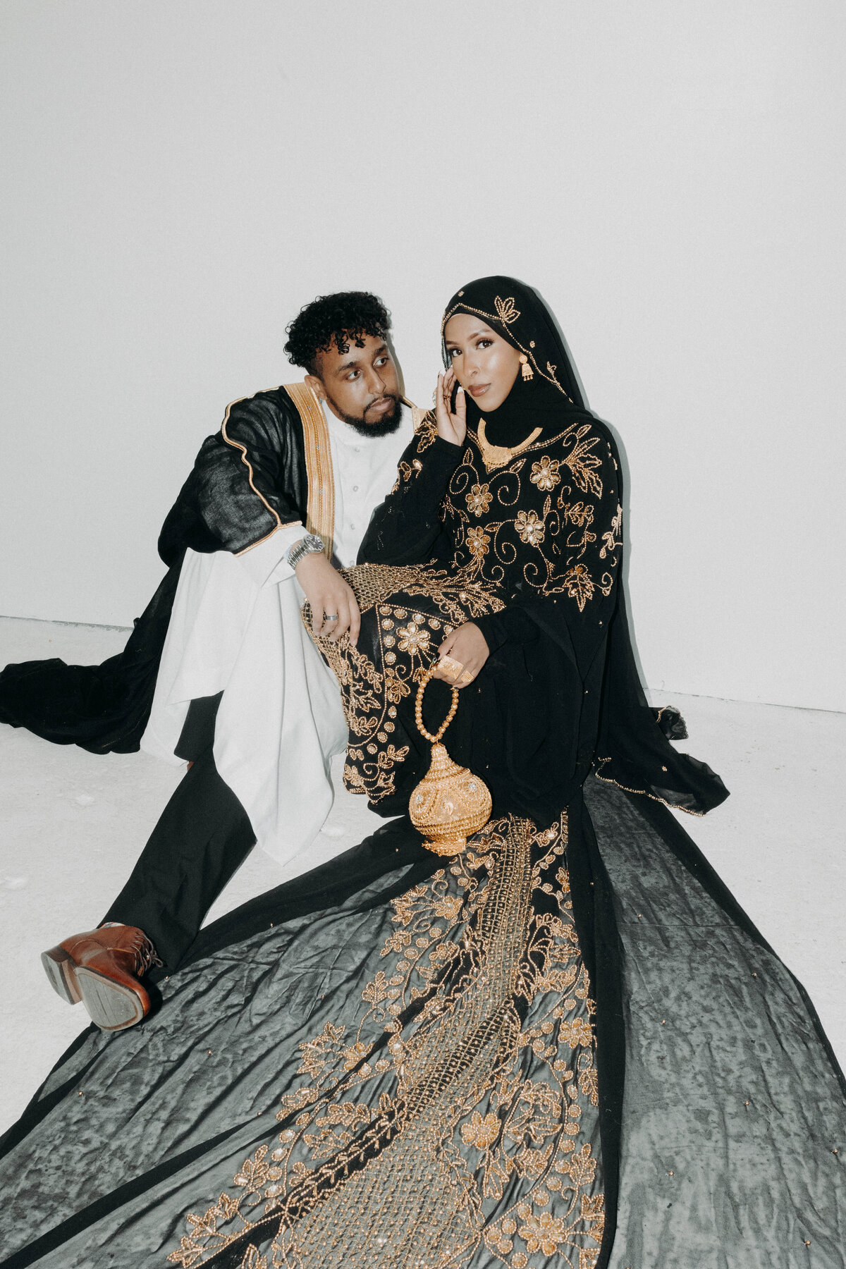 somali wedding dress traditional wedding portrait direct flash