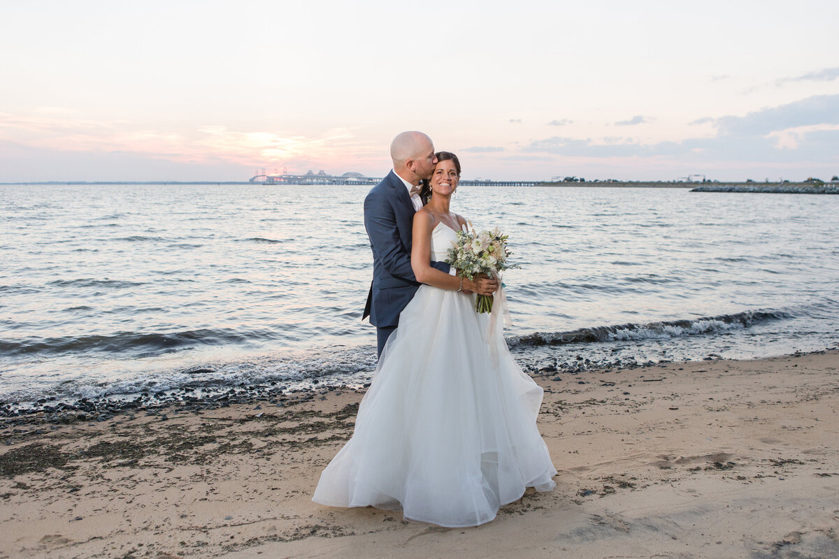 Chesapeake Bay Beach Club wedding sunset wedding photo by Annapolis, Maryland photographer Christa Rae Photography