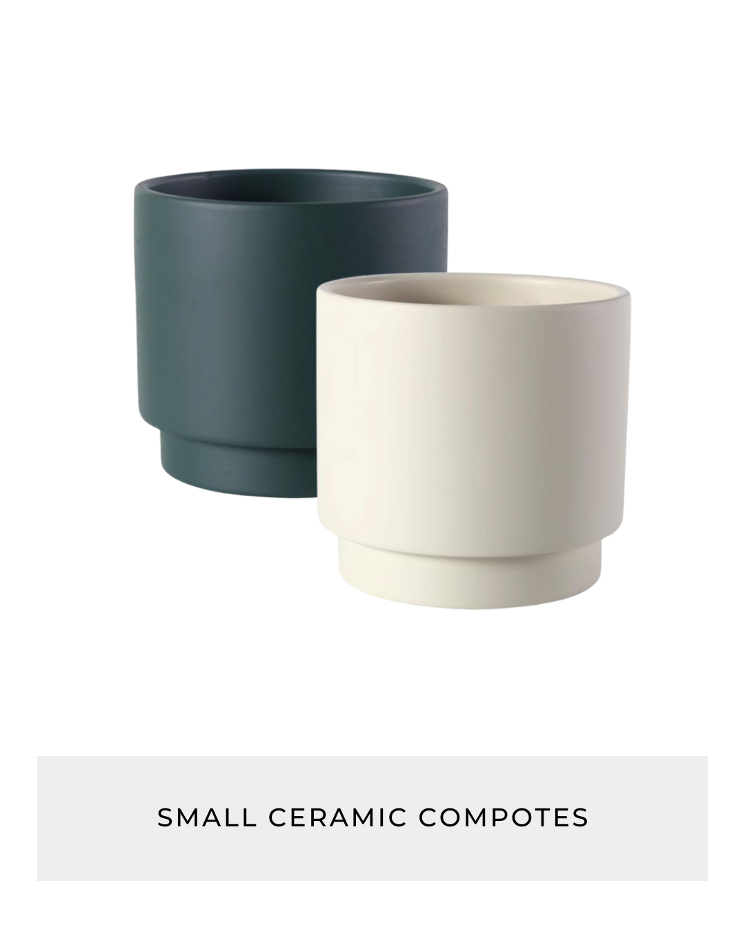 Small ceramic compote vase rental for Glen Rose centerpieces by Kendra’s Events