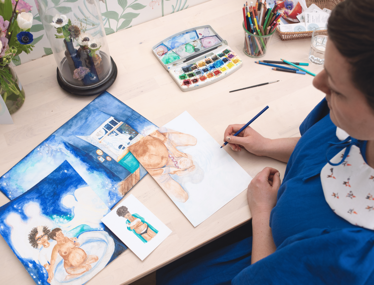 illustraties, kinderen-uit-de-lichtjeswereld, aquarelle, voorlichting
