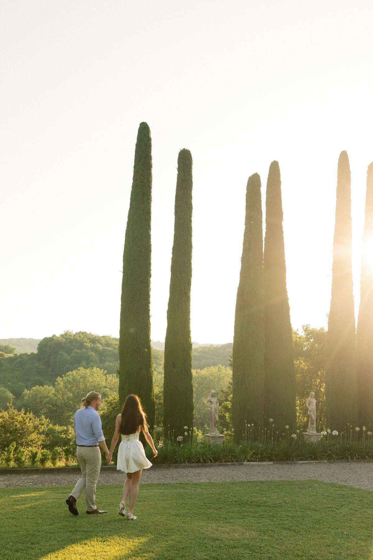 Photo and video team documenting a heartfelt evening before the wedding at Villa La Selva