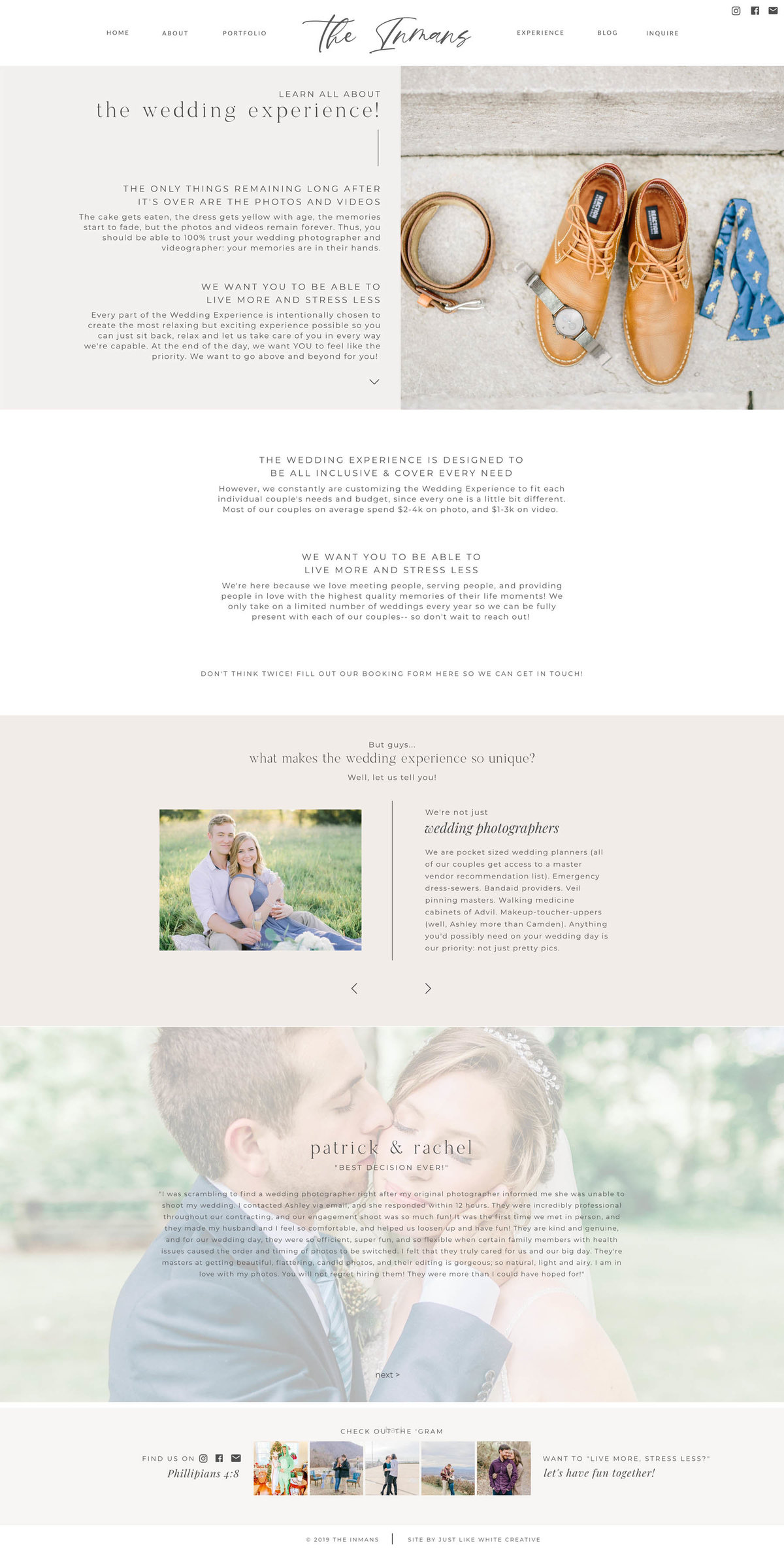 Photography website design by Tribble Design Co.