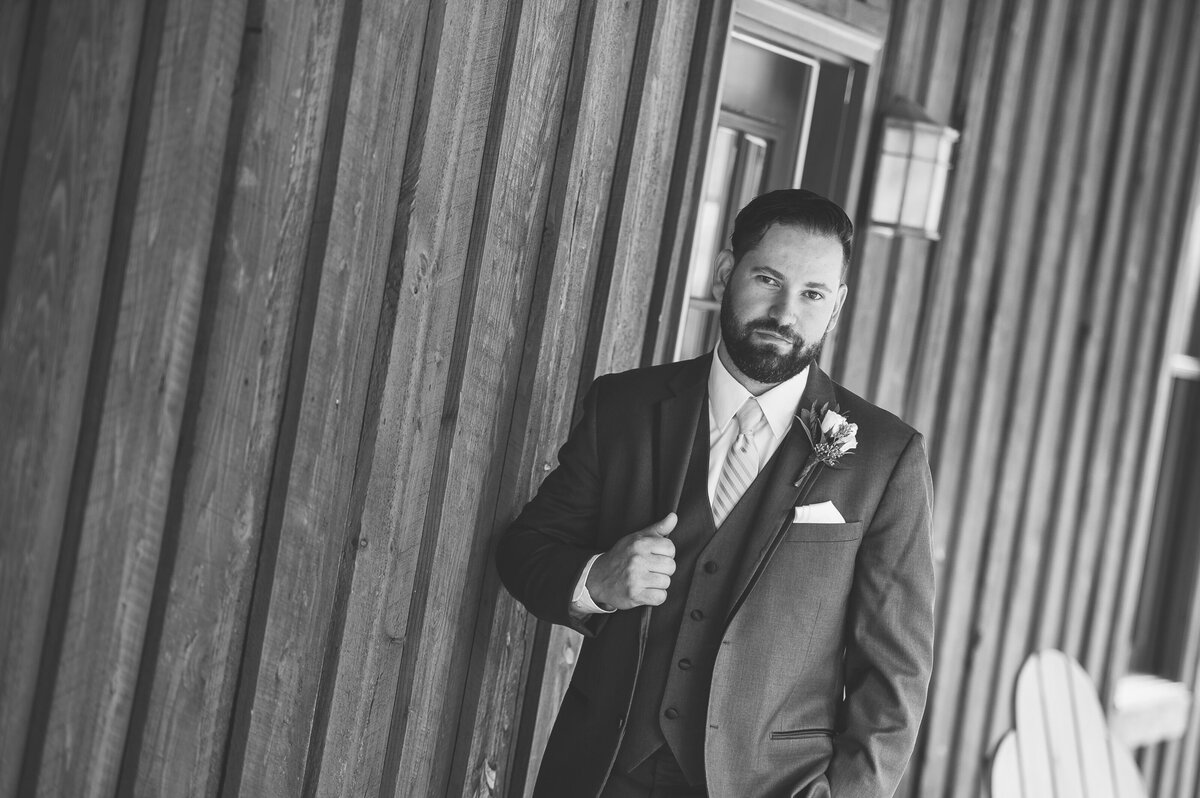 Groom on his wedding day before ceremony.