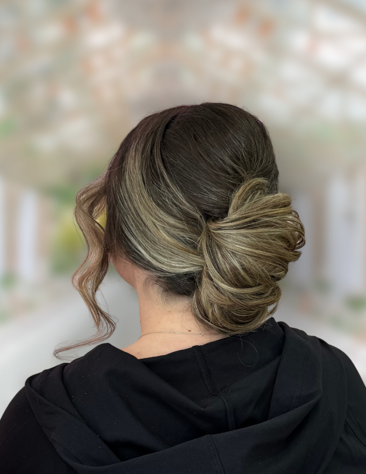 On-location wedding hair