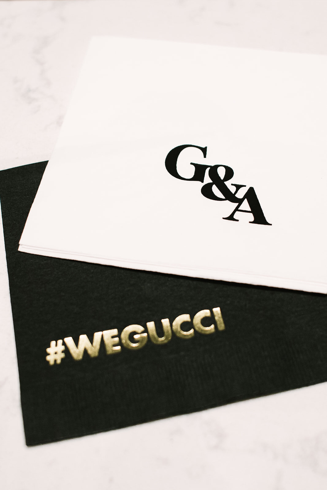 modern-minimalist-wedding-beverage-napkin-gucci-monogram