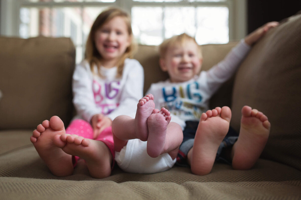 Kids feet from a Twin Cities Newborn Photography Session