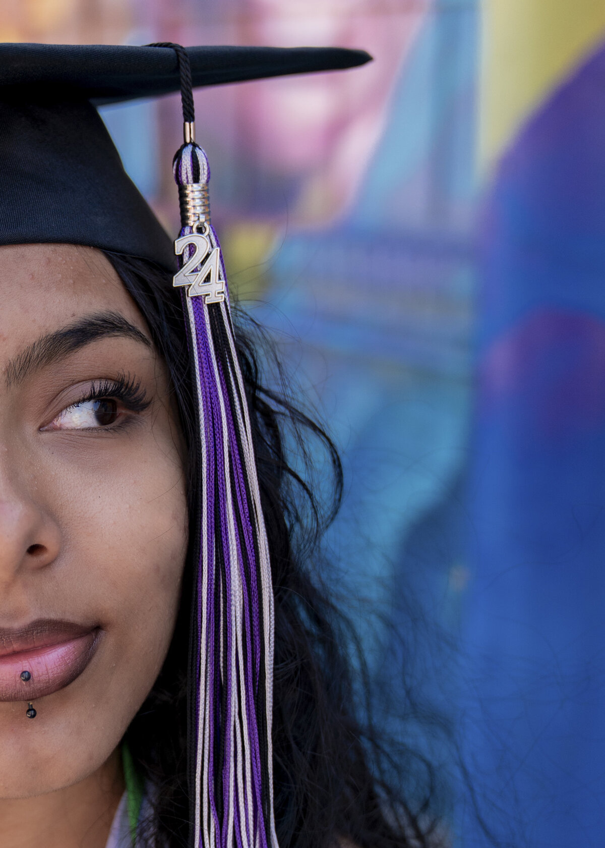 denver senior photography - girl looking to the side with cap on
