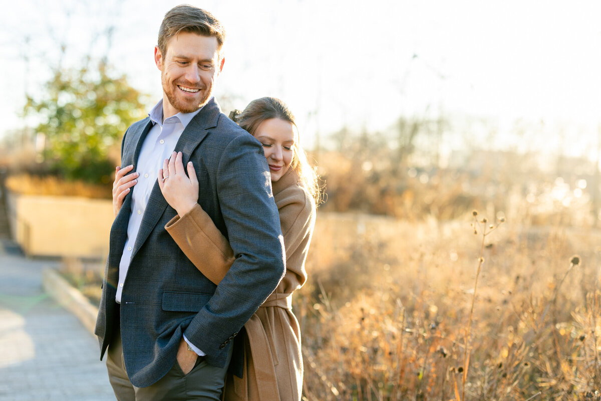 A Coffee Shop Engagement Session During Chicago Winter