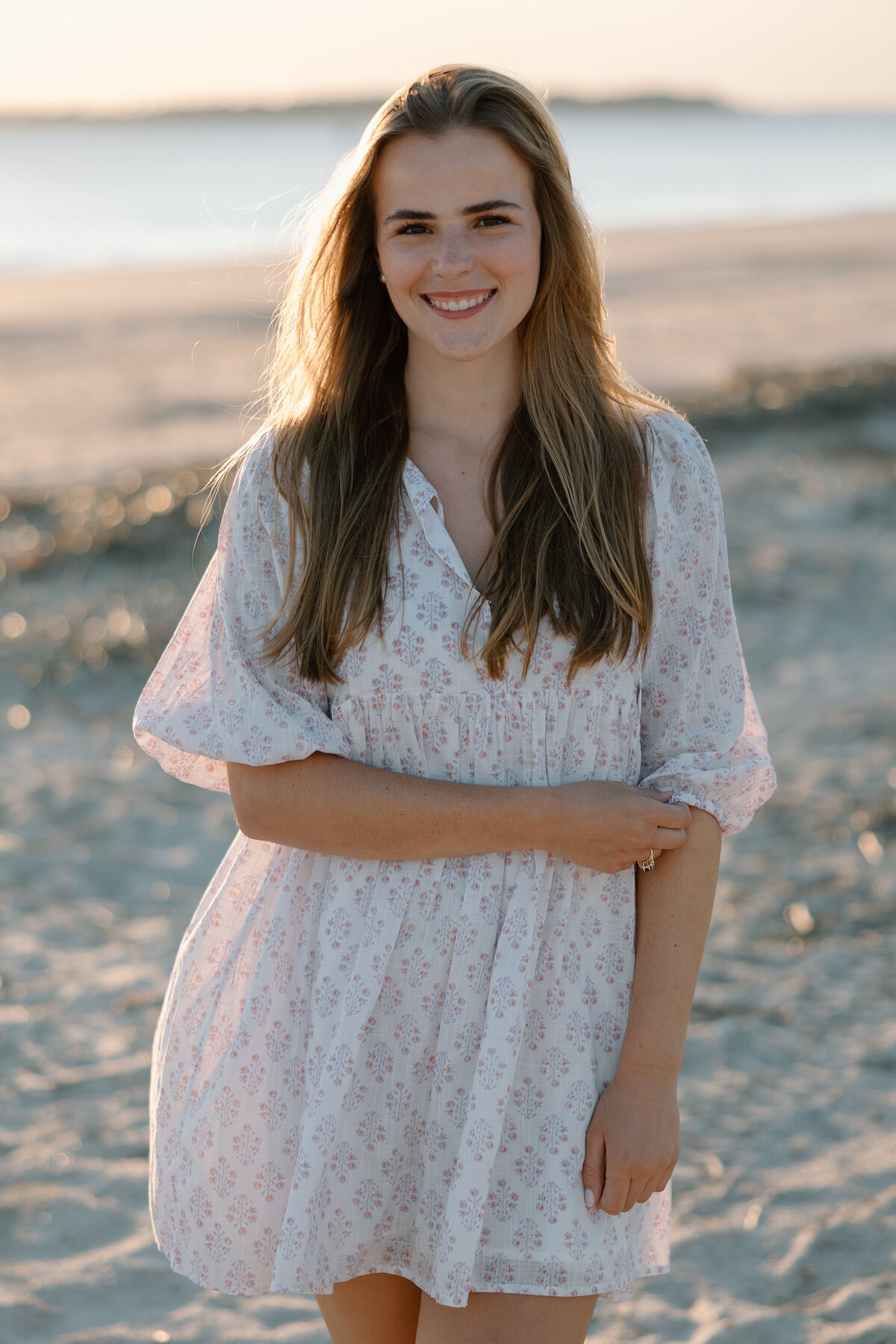 Senior photos on the beach at Edisto at sunset