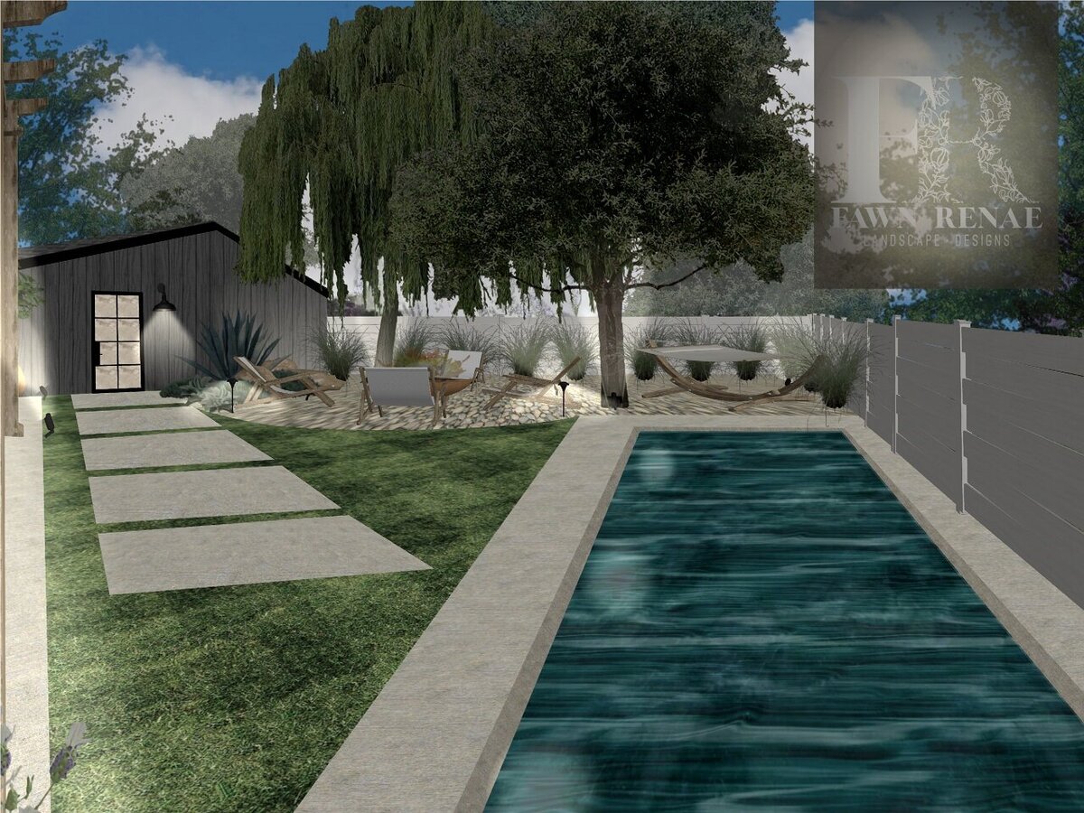 night. Van Daele Back Pool Design