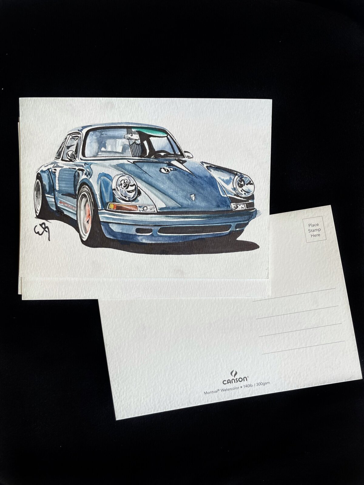 Automotive Art #5- Porsche Postcard