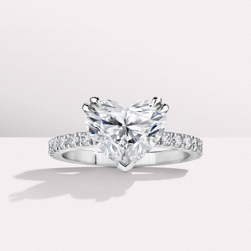 heart diamond engagement ring white gold