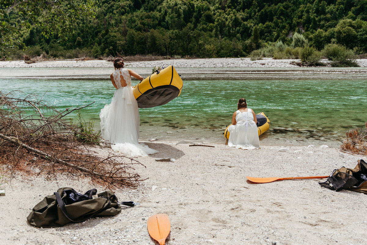 Kayak adventure elopement in Slovenia