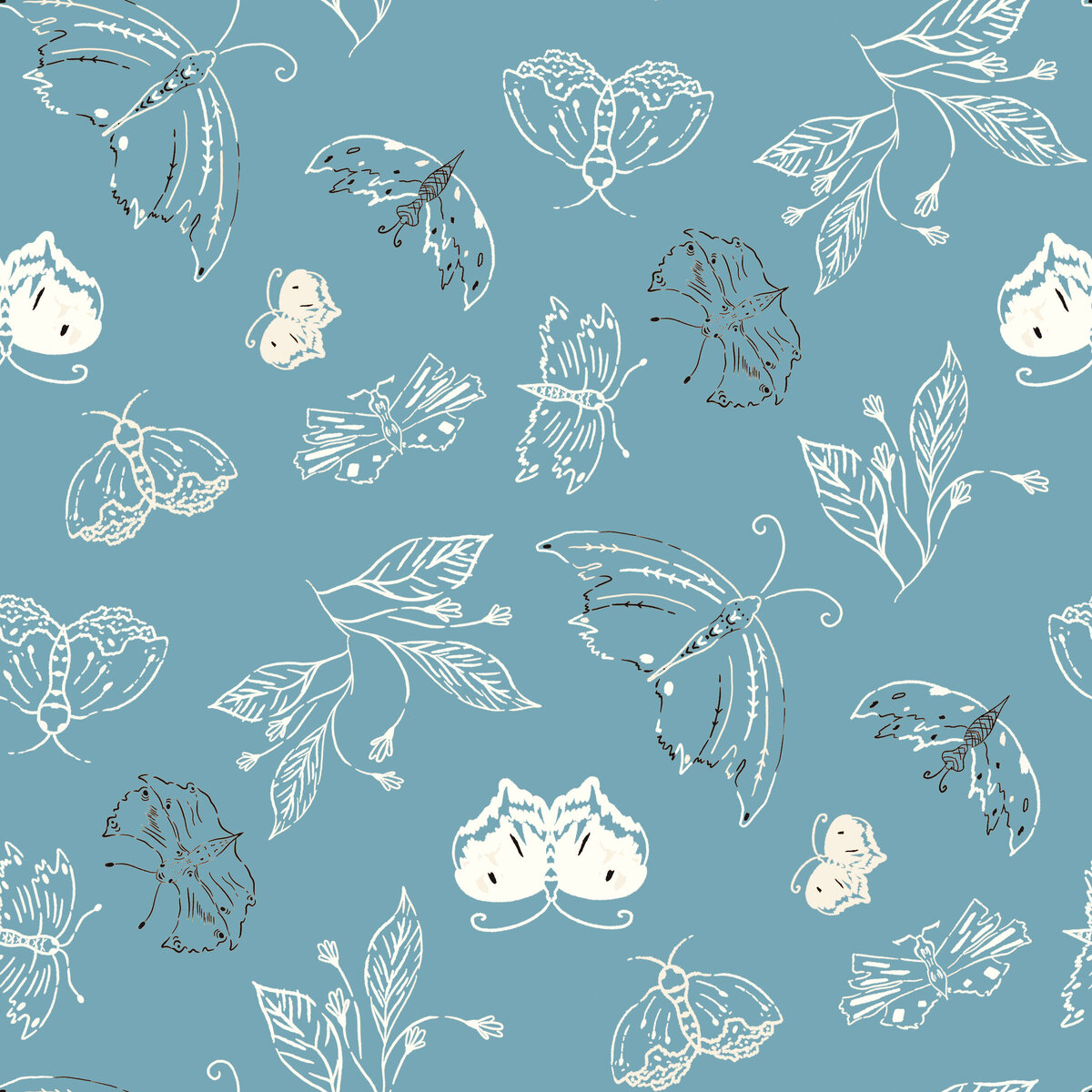 Butterfly Haven Blue Deer Fiorella Design Collection