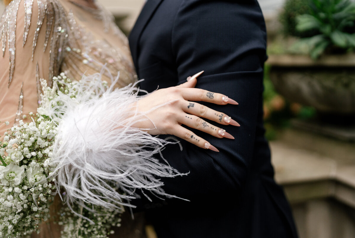 Aspen-Avenue-Chicago-Wedding-Photographer-Glam-Atelier-Clair-De-Lune-Vintage-Bob-Mackie-Sheer-Beaded-Gown-Luxury-Engagement-Art-Institute-of-Chicago-South-Garden-7