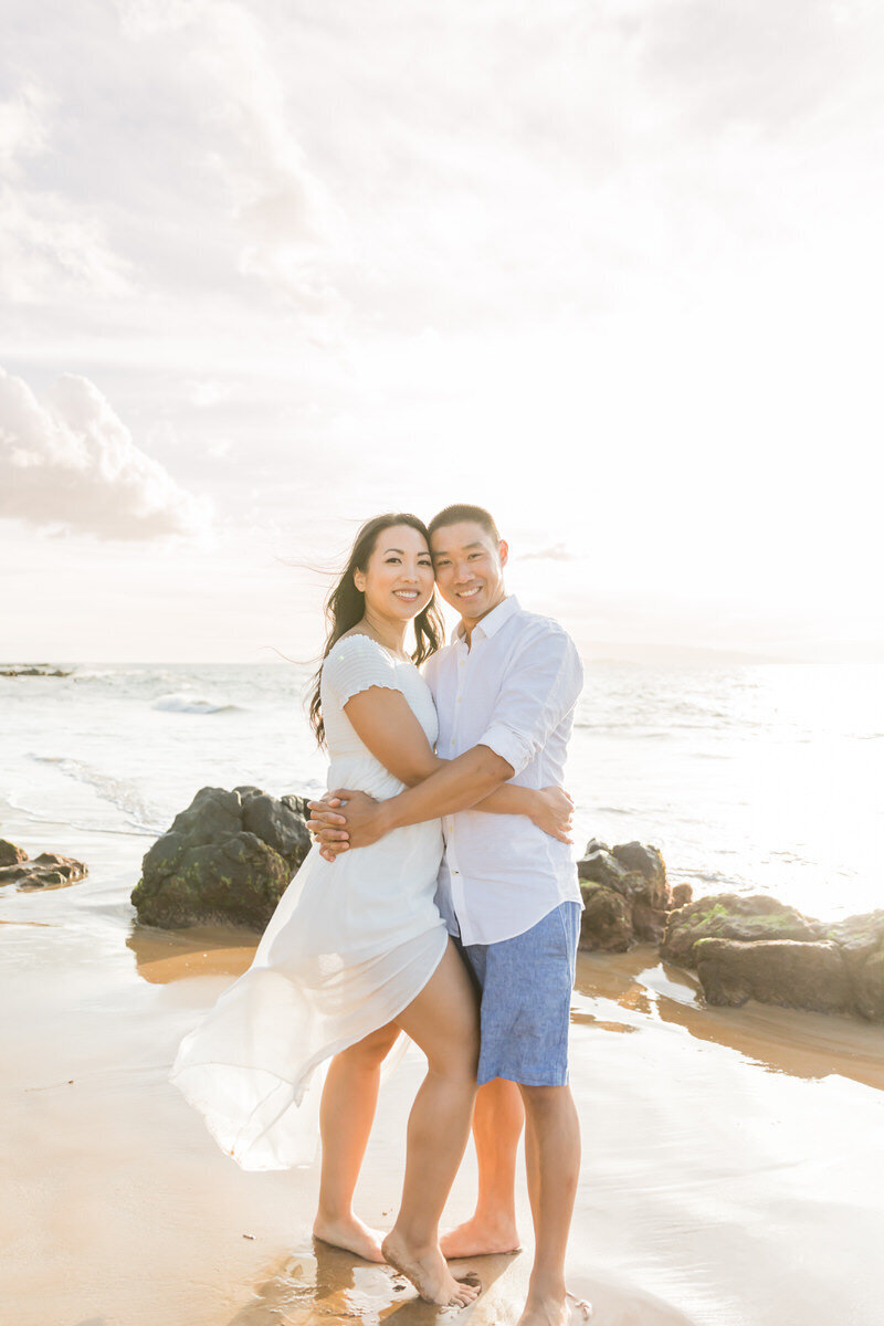 Maui family portraits of couple on the beach