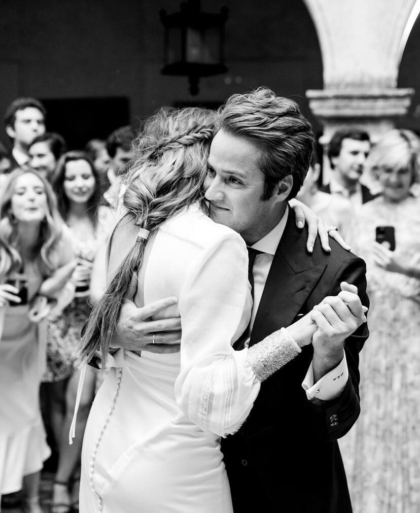 Dancing their first dance as a husband and wife