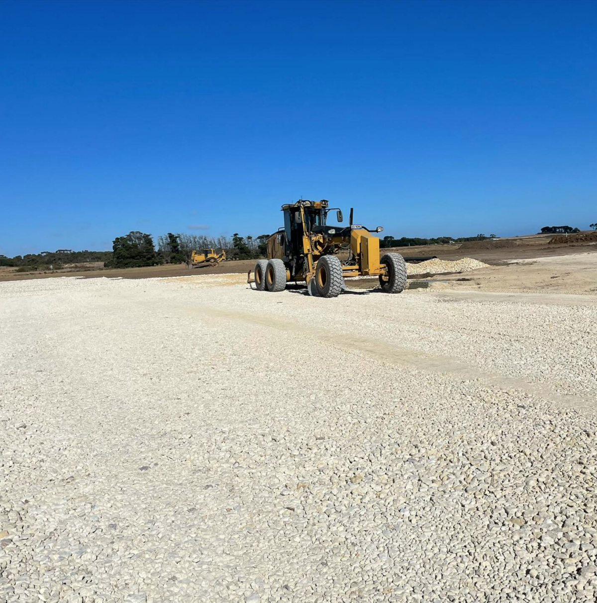 graded pavement for new industrial estate