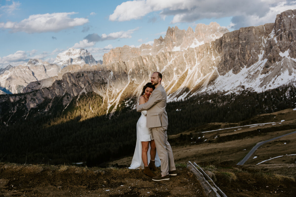 Dramatic view of mountain summit in Dolomites