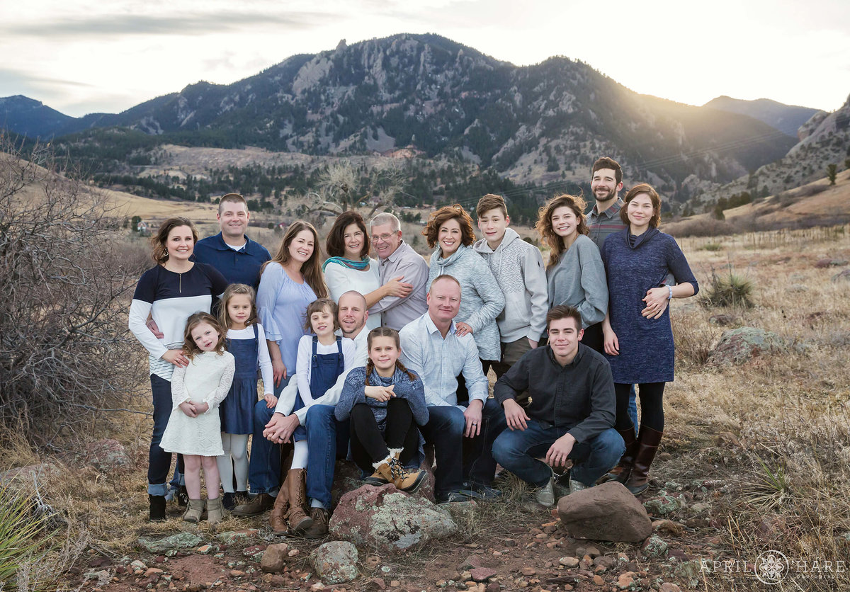 South Mesa Trail Large Family Photography in Boulder Colorado