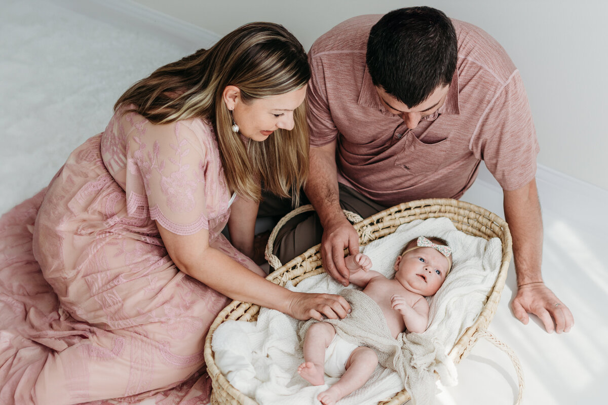 Family Portrait with a newborn in Bartlett studio