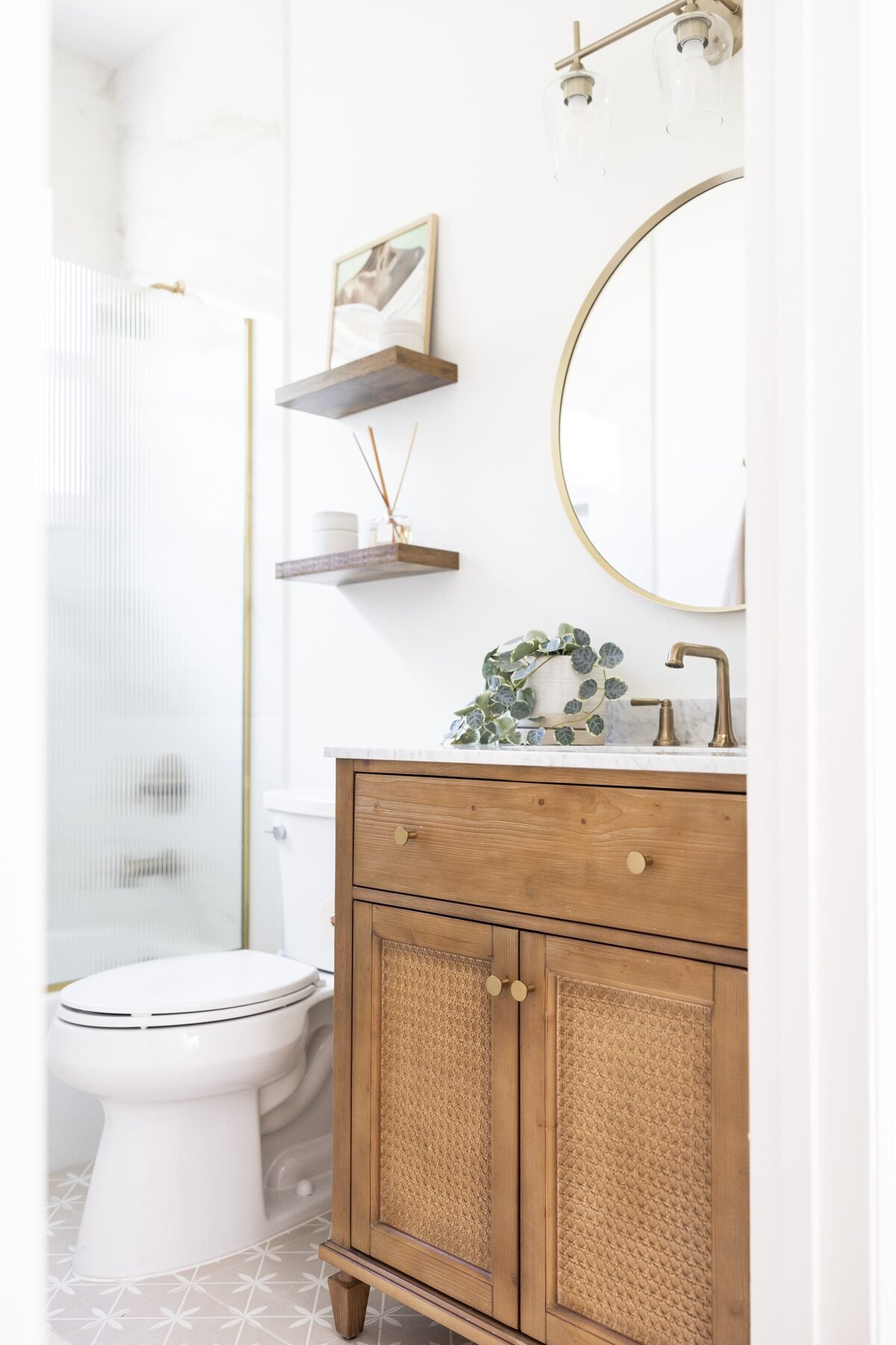 dewine design orlando interior designer belle isle bathroom with wooden vanity