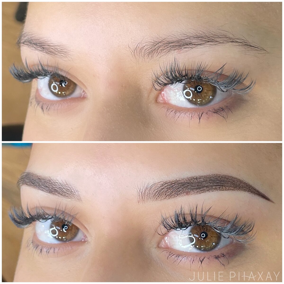 Microblading and shading combo brows