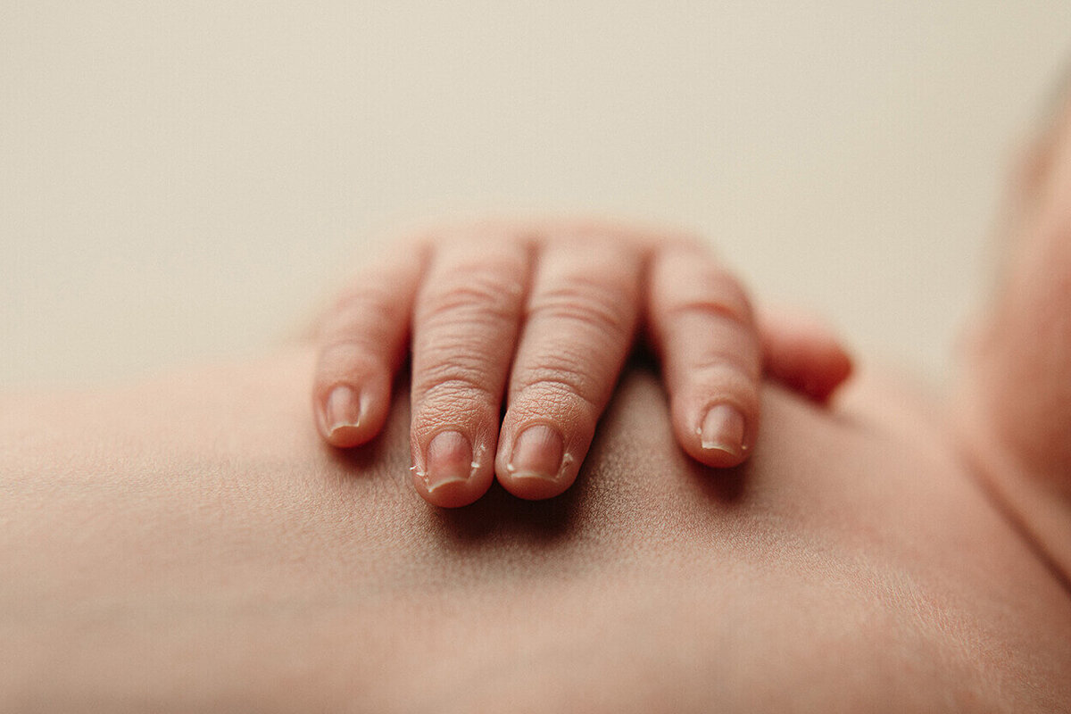 Macro shot of a newborns fingers