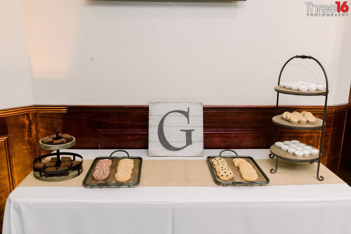 Dessert Table at a wedding recpetion